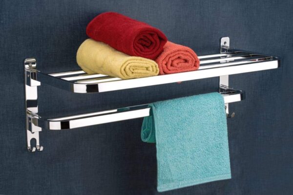 Dual Folding Rack 02 Towel Rack Size 24 Inch Material Stainless Steel Color Crome Silver