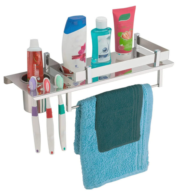 SS-3 in 1 Shelf with Tumbler & Towel Ring